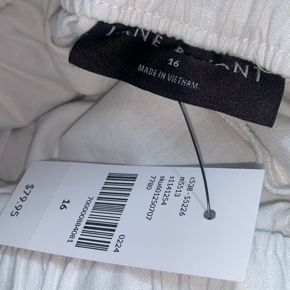 NWT Lane Bryant soft linen blend Wide Leg mid-rise‎ white pants, size 16 - Picture 4 of 4